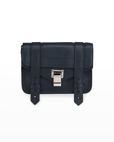 Shop Proenza Schouler Ps1 Mini Luxe Leather Satchel Bag In Navy
