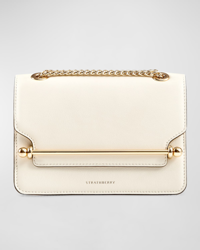 Strathberry East-west Mini Chain Shoulder Bag In Vanilla