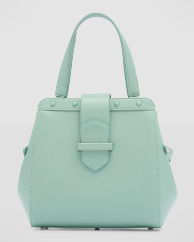 Franzi Camilla Mini Leather Tote Bag In Sage