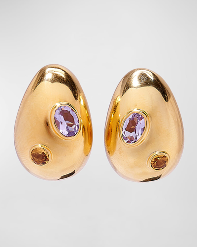 Shop Lizzie Fortunato Studded Gold Mini Arp Earrings