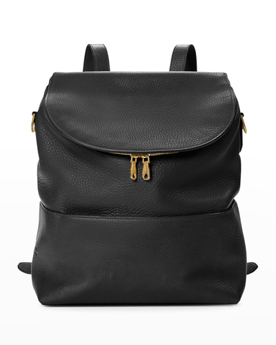 Shop Shinola The Convertible Flap Leather Backpack In Black