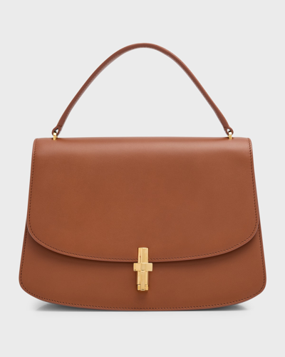 Shop The Row Sofia Top-handle Bag In Leather In Brown