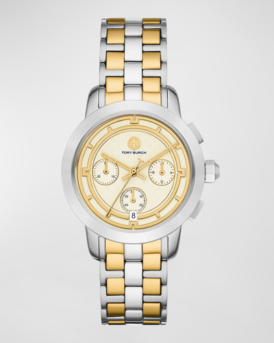Shop Tory Burch The Tory Chronograph Watch - Two-tone Stainless Steel