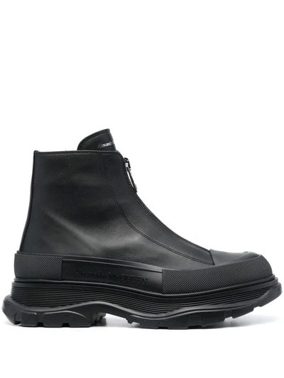 Shop Alexander Mcqueen Tread Slick Ankle Boots In Black
