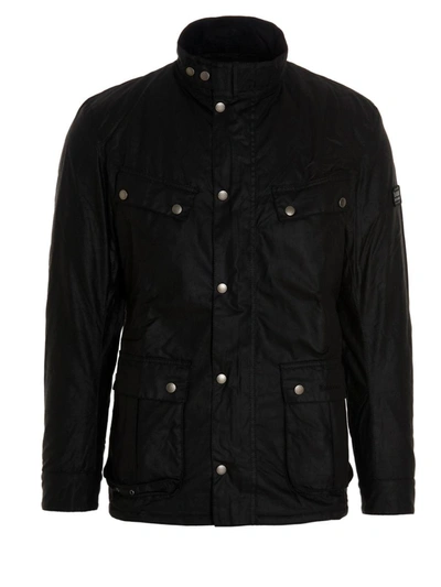 Barbour Black Logo Patch Jacket In Black