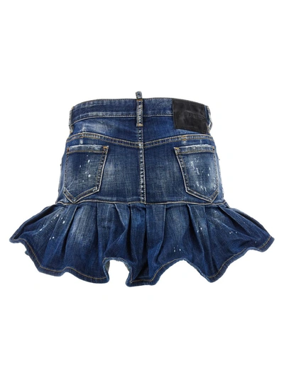 Shop Dsquared2 'side Open' Skirt In Blue