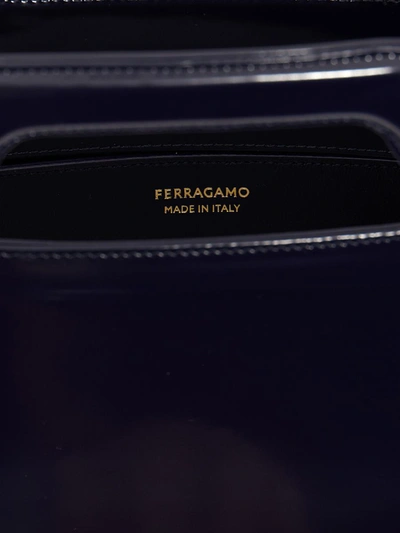 Shop Ferragamo 'wanda East-west' Handbag In Blue