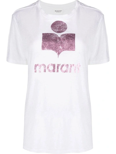 Shop Isabel Marant Étoile T-shirt Zewel Clothing In Pink &amp; Purple