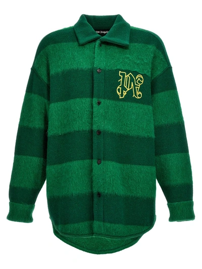 Shop Palm Angels 'rugby' Overshirt In Green