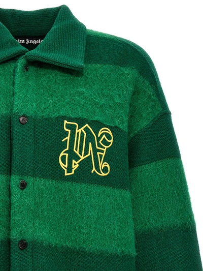 Shop Palm Angels 'rugby' Overshirt In Green