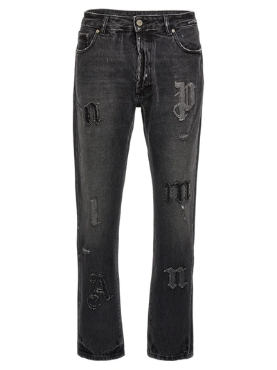 Shop Palm Angels 5-pocket Jeans In Gray