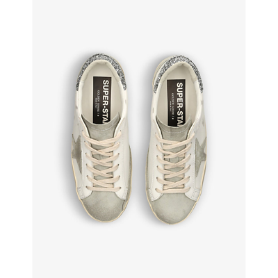 Golden Goose Womens  Super Star 10273 Star-embellished Suede-star Leather Trainers In White/oth