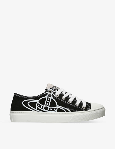 Vivienne Westwood 20mm Plimsoll Cotton Low top Sneakers In Black