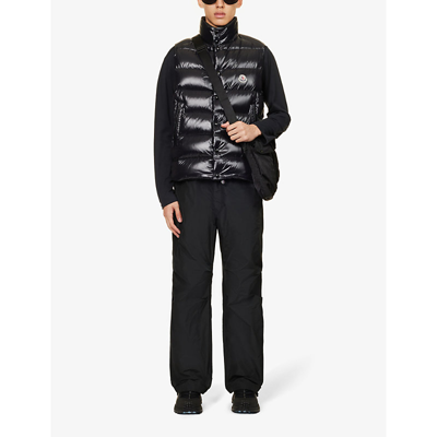 Shop Moncler Tibb Branded Shell-down Gilet In Black