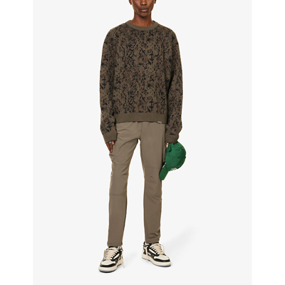 Represent Mens Olive 247 Drawstring-waist Stretch-woven Trousers In Olive