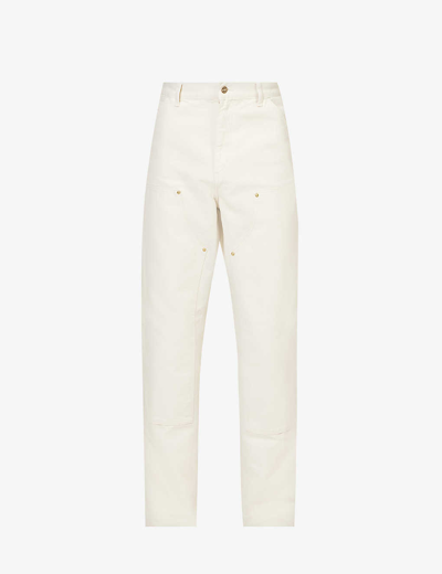 Shop Carhartt Wip Men's Salt Double Knee Straight-leg Organic-cotton Jeans