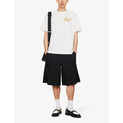 Shop Kenzo Logo-print Short-sleeved Cotton-jersey T-shirt In Off White