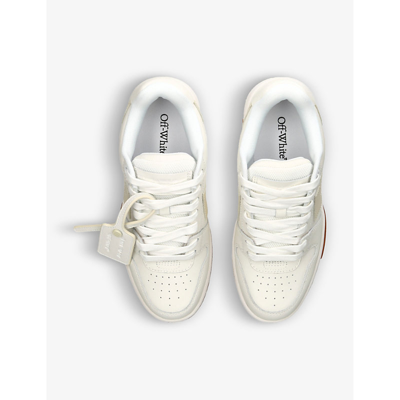 Shop Off-white C/o Virgil Abloh Womens White/oth Out Of Office Logo-embroidered Leather Low-top Trainers