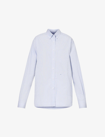 Shop Saks Potts Women's Noble Blue William Striped Cotton Shirt