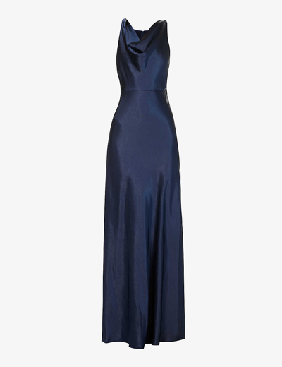 Shop Six Stories Women's Midnight Sleeveless Cowl-neck Woven Maxi Dress In Navy