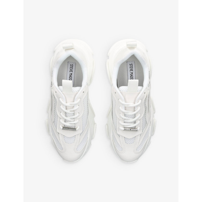Steve Madden Womens White Possession Chunky-sole Mesh Trainers In White
