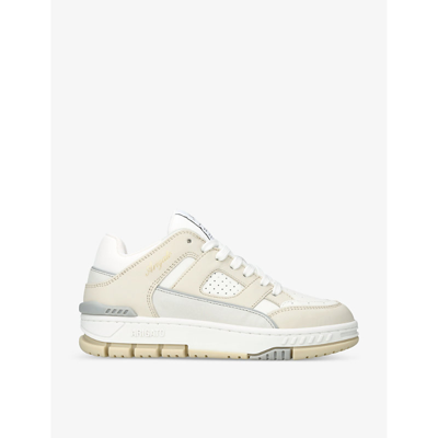 Shop Axel Arigato Womens Beige Comb Area Leather And Recycled Polyester Low-top Trainers
