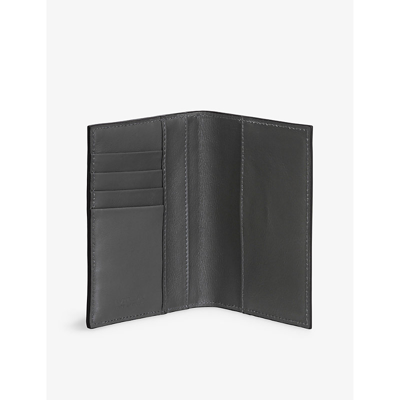 Shop Aviteur Woven-design Leather Passport Holder In Grey