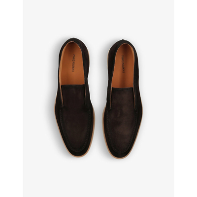 Magnanni Mens Brown Paraiso Tonal-stitching Suede Mid-top Loafers In Brown