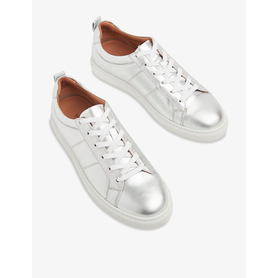 Whistles Womens Silver Koki Metallic-leather Low-top Trainer In Silver