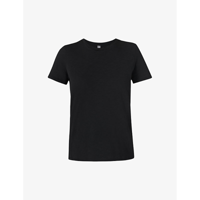Shop Sweaty Betty Womens Black Refresh Round-neck Organic-cotton T-shirt