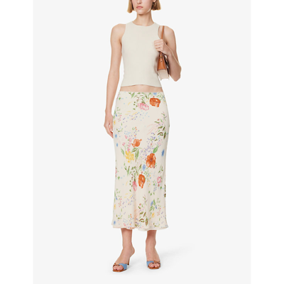 Shop Reformation Women's Etude Layla High-rise Floral-print Woven Midi Skirt