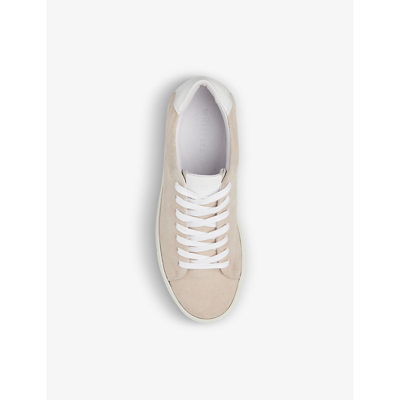 Shop Whistles Women's Grey Raife Logo-embossed Suede Low-top Trainers