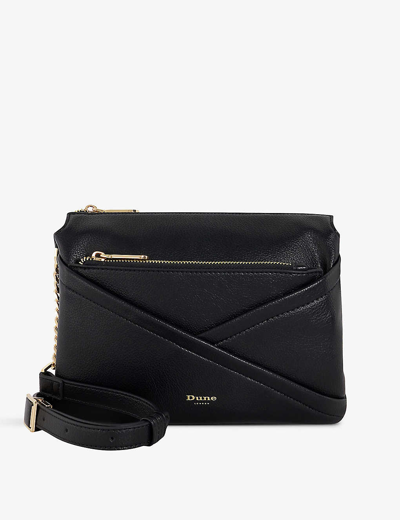 Shop Dune Women's Black-synthetic Recycled Dalliance Brand-typography Faux-leather Cross-body Bag