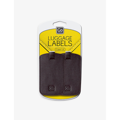 Shop Go Travel Brand-embossed Woven Luggage Tags In Black