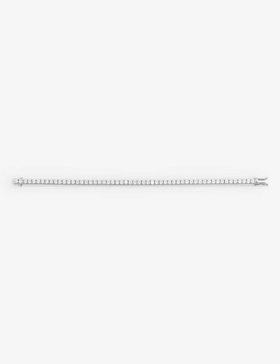 Apm Monaco Ens Pavé Sterling-silver Cubic Zirconia Bracelet In White