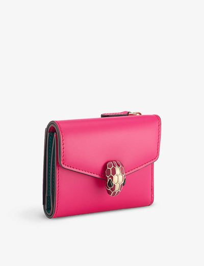 Shop Bvlgari Womens Pink Serpenti Forever Compact Card Holder