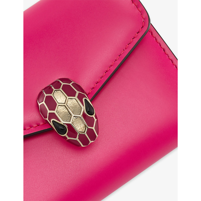 Shop Bvlgari Womens Pink Serpenti Forever Compact Card Holder