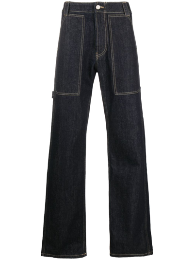 Shop Alexander Mcqueen Mid-rise Straight Jeans In Blue
