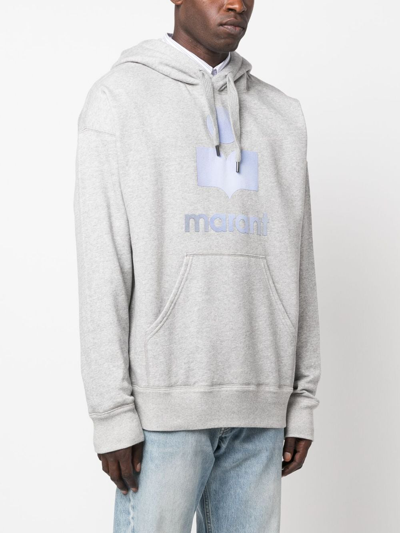 Isabel Marant Marant Relaxed-fit Grey Hoodie With Kangaroo Pocket In Grey