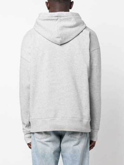 Shop Marant Logo-print Drawstring Hoodie In Grey