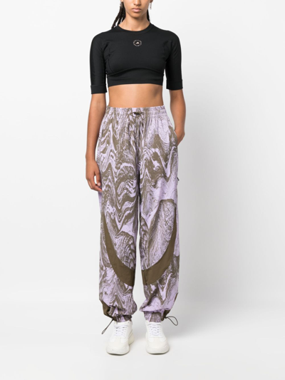 Shop Adidas By Stella Mccartney Abstract-pattern Print Track Pants In Purple