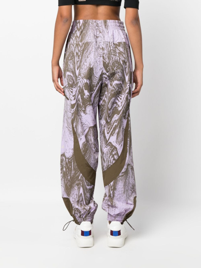 Shop Adidas By Stella Mccartney Abstract-pattern Print Track Pants In Purple
