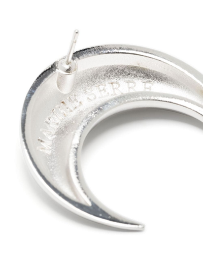 Shop Marine Serre Moon Stud Earring In Silver