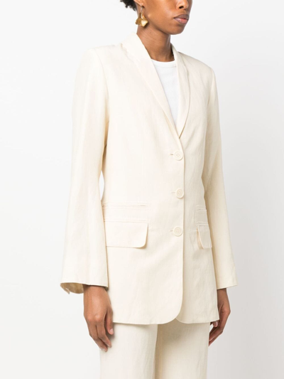 Shop By Malene Birger Porter Single-breasted Blazer In Neutrals