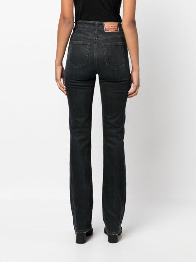 Shop Diesel Logo-patch Cotton Jeans In Black