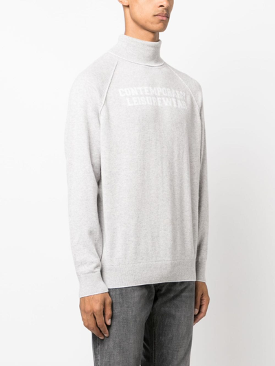 Shop Eleventy Contemporary Leisurewear Cashmere Jumper In Grey