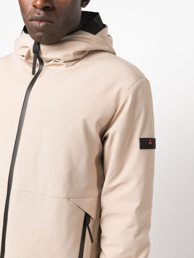 Peuterey Logo-patch Hooded Jacket In Neutrals