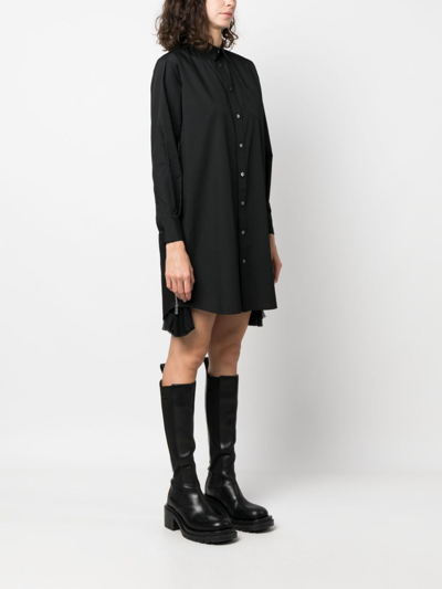 Shop Sacai Zip-detail Mini Shirtdress In Black