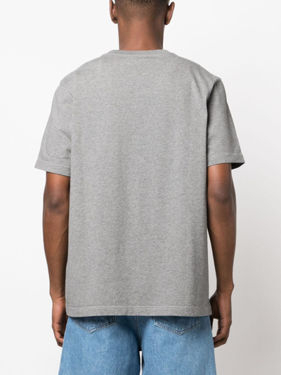 Shop Maison Kitsuné Bold Fox Patch Cotton T-shirt In Grey