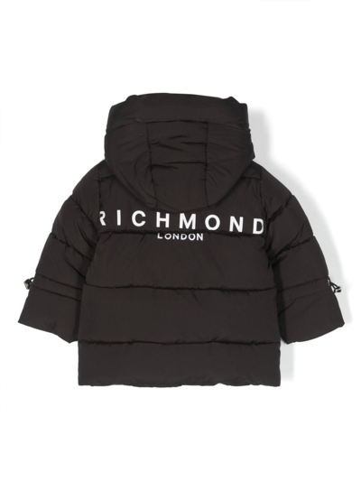 Shop John Richmond Junior Padded Hooded Jacket In Black